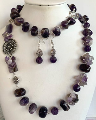REZERVAT-PURPLE SUN-ametist,zamac argintat