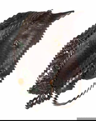 Suport pentru prosoape din fonta sub forma de cap de cal