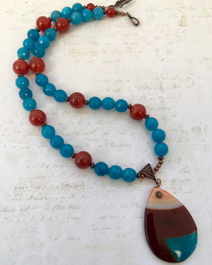 Colier agate & carneol