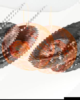 Cercei cupru si argint 925, cercei lungi, cercei rotunzi, cercei contemporani
