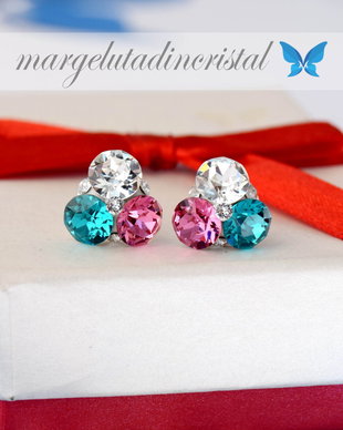 Cercei Swarovski Flower Chaton