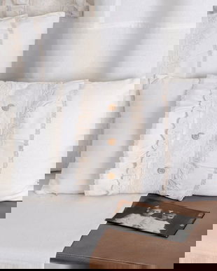 Perna decorativa nostalgica cu garnitura de dantela