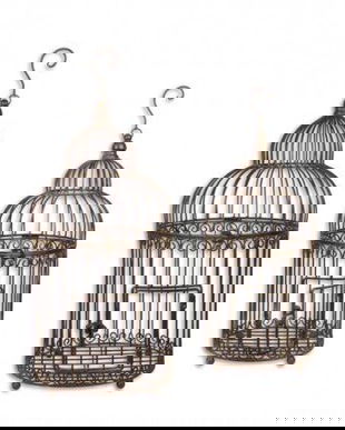 Set doua colivii din fier forjat antik brown