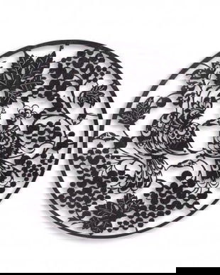 Decoratiune de perete din fier forjat cu pasari