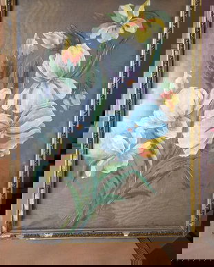 PICTURA FOARTE VECHE PE MATASE ,DEOSEBITA,PROVENIENTA BALCIC