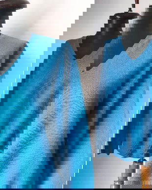 BREUNINGER PULOVER ALBASTRU LANA MERINOS