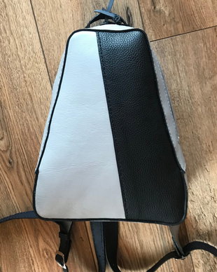 Rucsac piele gri cu negru
