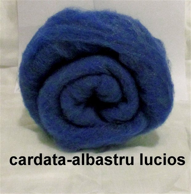 lana cardata-albastru lucios