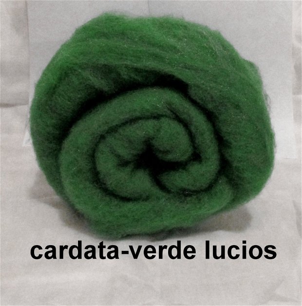 lana cardata-verde lucios