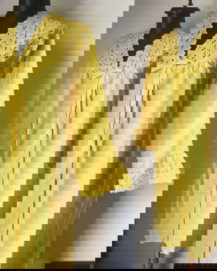 CAMASA DE NOAPTE GALBENA BUMBAC BRODERIE SPARTA