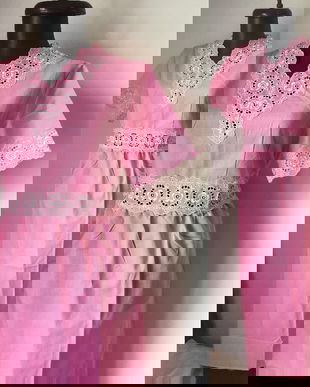 CAMASA DE NOAPTE ROSE BUMBAC BRODERIE SPARTA