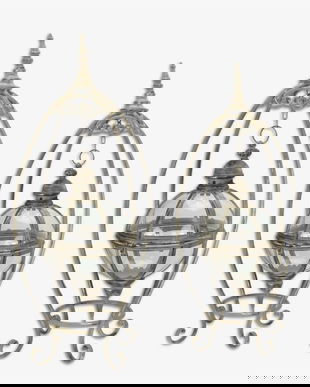 Set doua felinare din metal argintiu