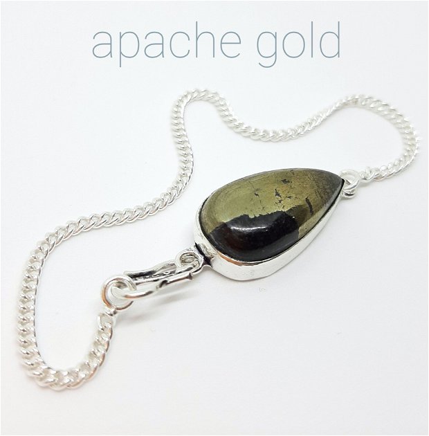 Brățară argintată cu piatră apache gold