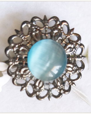 INEL GUN-METAL CU CAT'S EYE BLEU