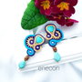 Cercei soutache turcoaz cu tija