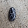 Cabochon snowflake obsidian, 30x15 mm