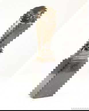 Bufnita-statueta art deco din bronz