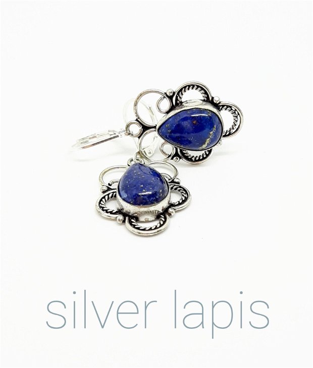 Cercei argint și lapis lazuli