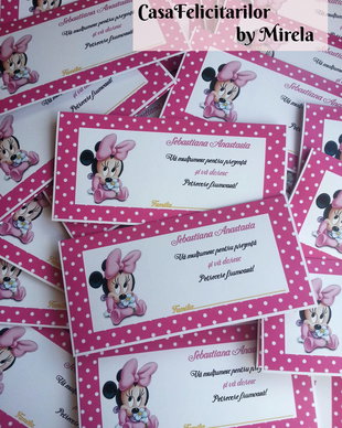 Plicuri  pentru bani botez tematica Minnie Mouse