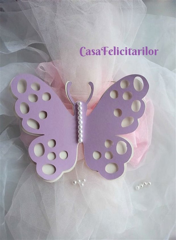 Fluture decorativ, mare, dantelat  (model 3)