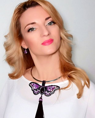 Set Colier și cercei - Purple Butterfly