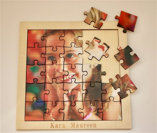 Puzzle de lemn personalizat cu poză - 20 x 20 cm