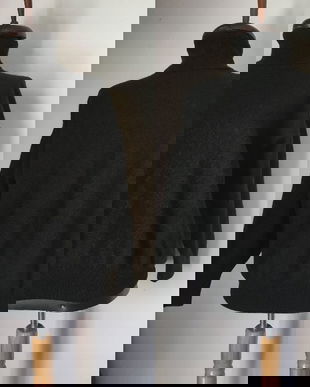 PULOVER GROS CASMIR NEGRU GULER ROLL ON