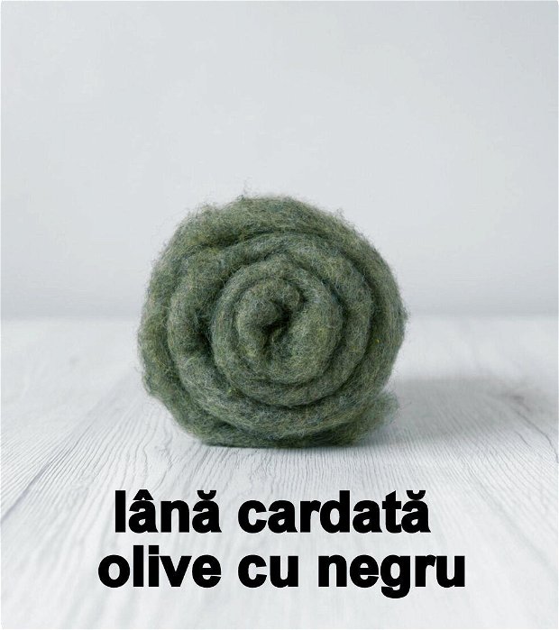 lana cardata-olive cu negru