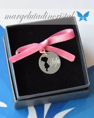 Banut Mot/Botez/Ruperea Turtei Argint 925 Decupaj Fetita /1,6 Cm