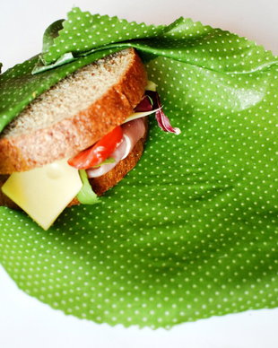 Ambalaj ecologic pentru alimente cu ceară de albine  - bee's wrap verde