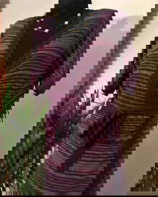 Rochie petrecuta in dungi violet