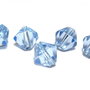 Margele din sticla, biconice, 6 mm, albastre