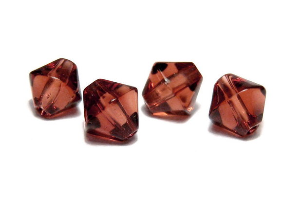 Margele din sticla, biconice, 5 mm, maro