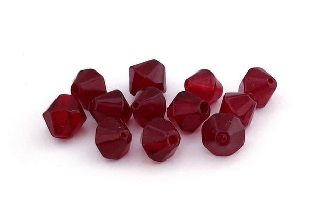 Margele din sticla, biconice, 6~7 mm, rosu inchis