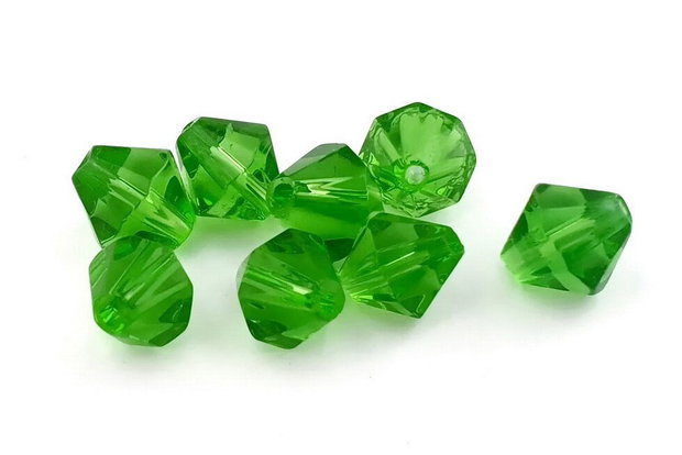 Margele din sticla, biconice, 5 mm, verzi