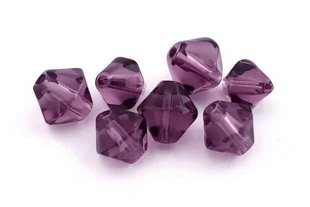 Margele din sticla, biconice, 3 mm, mov inchis