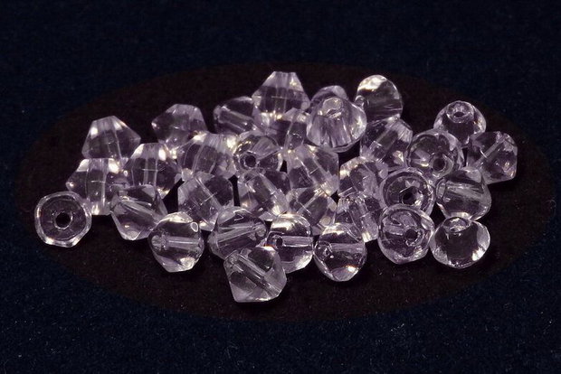 Margele din sticla, biconice, 3~4 mm, roz