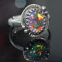 Inel argint 925 si triplet de opal cu focuri multicolore