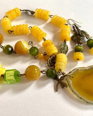 SUNNY MORNING-agate,Jad,murano,howlit,bronz