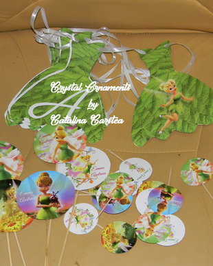 Decoratiuni candy bar/ toppere prajituri clopotica/ Tinkerbell