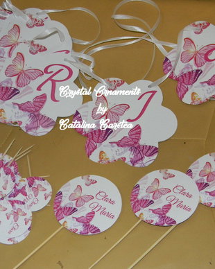 Decoratiuni candy bar/ toppere prajituri fluturi