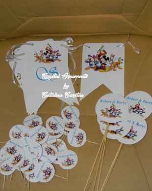 Decoratiuni candy bar/ toppere prajituri Mickey and friends