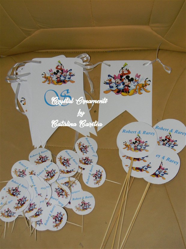 Decoratiuni candy bar/ toppere prajituri Mickey and friends