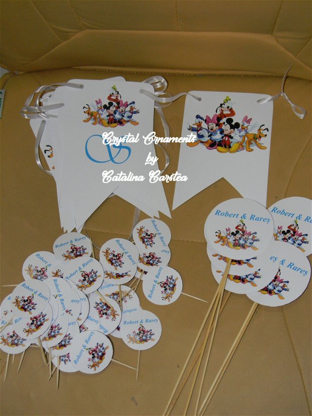 Decoratiuni candy bar/ toppere prajituri Mickey and friends