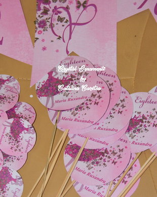Decoratiuni candy bar/ toppere prajituri fluturi
