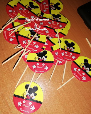 Decoratiuni candy bar/ toppere prajituri Mickey Mouse