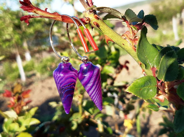 Cercei purple agat