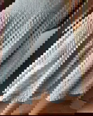 FUSTA NAF-NAF ORIGINALA BUMBAC BRODAT MARIME 38 MADE IN FRANCE