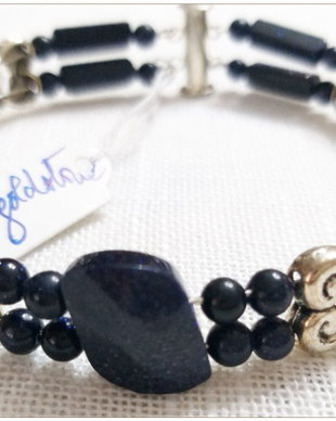 BRATARA DUBLA CU BLUEGOLDSTONE