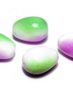 Margele din sticla, lacrima, 11x8 mm, Chalk White Funky Orchid - 00030-95600